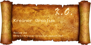 Kreiner Orsolya névjegykártya
